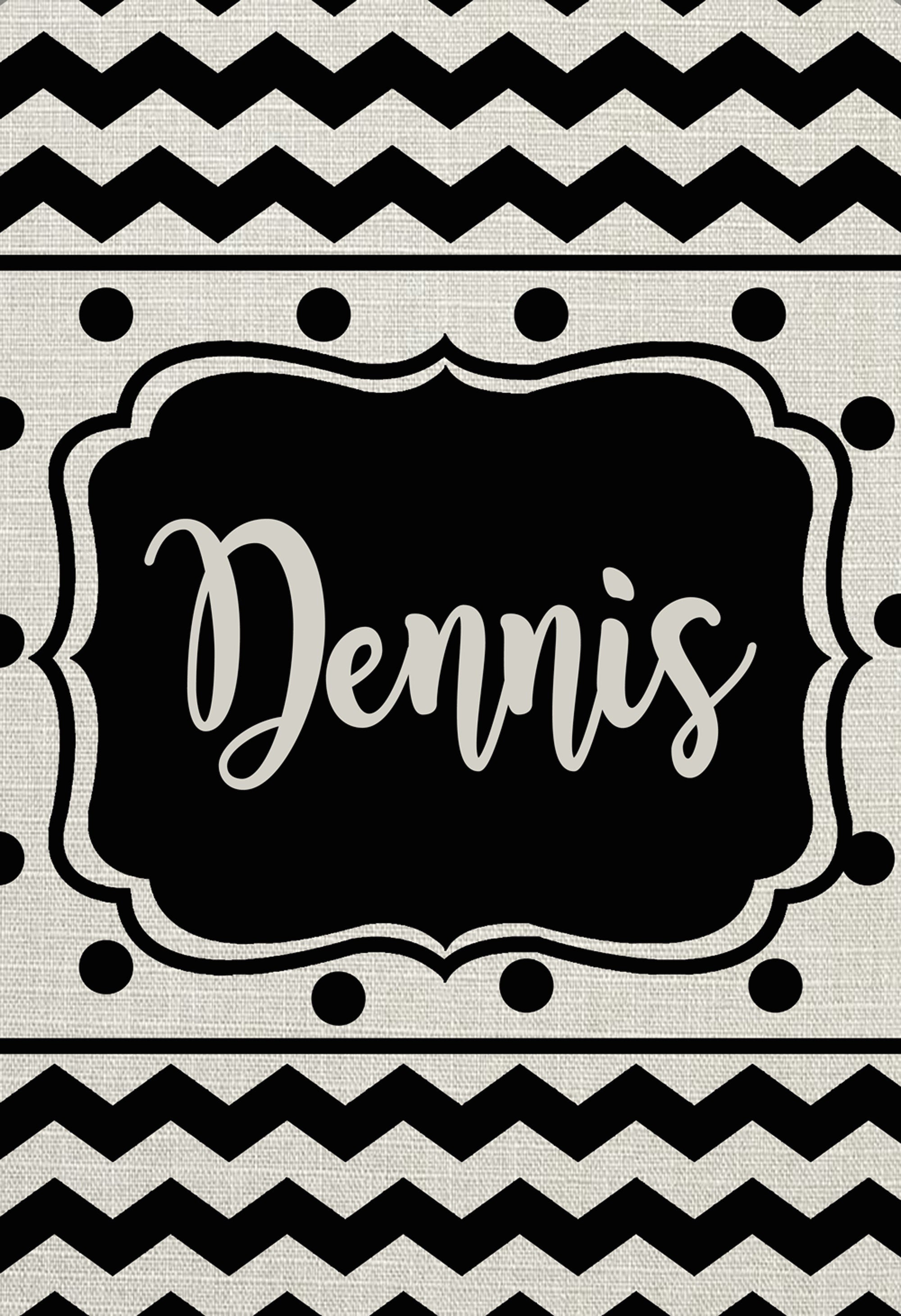 Personalized Custom Garden Flag Black Chevron & Polka Dot