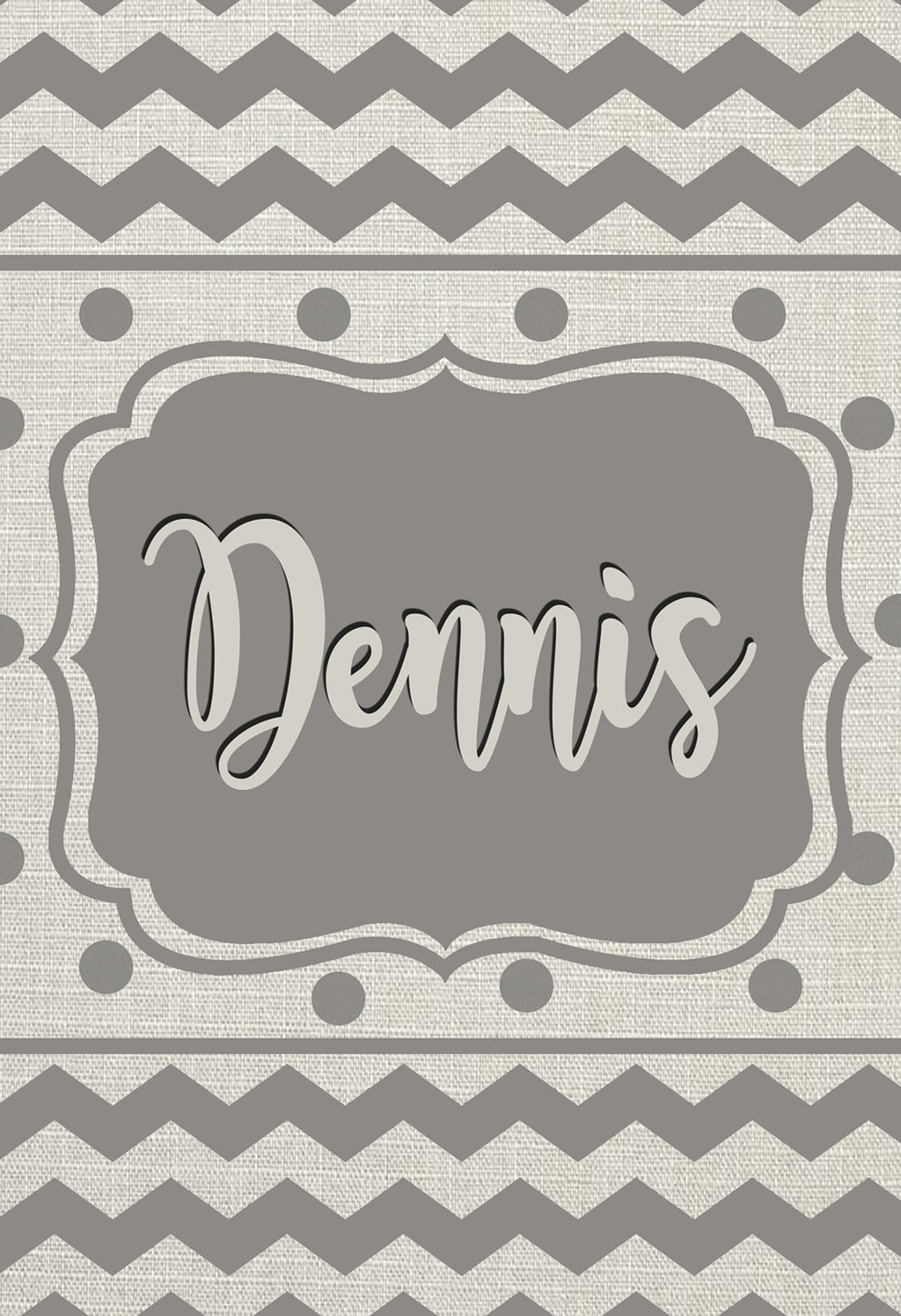 Personalized Custom Garden Flag Gray Chevron & Polka Dot Welcome Flag