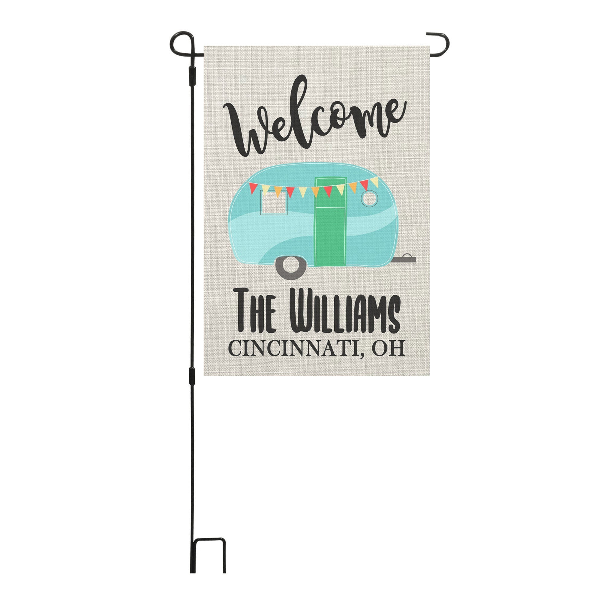 Personalized Camping Custom Garden Flag Camper Flag Garden Flag
