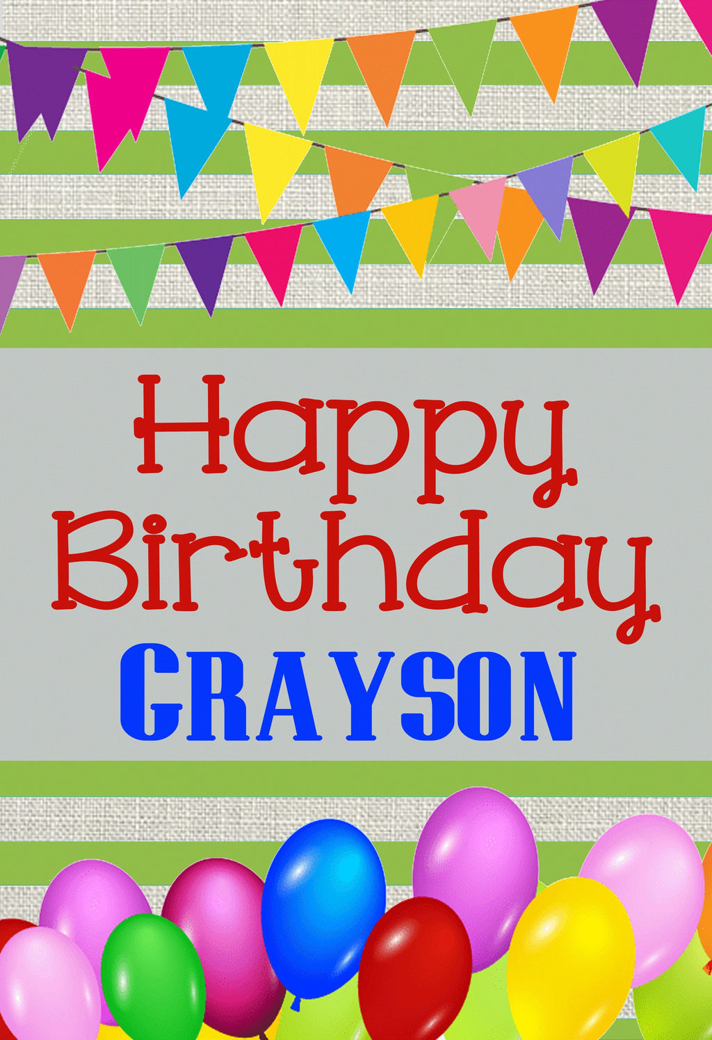 Personalized Happy Birthday Custom Garden Flag Boy Birthday Flag