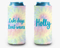 Lake Days Boat Waves Can Cooler Tie Dye Personalized Can Cooler Sleeve