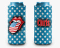 USA Can Cooler Blue Stars Lips Personalized Can Cooler Sleeve