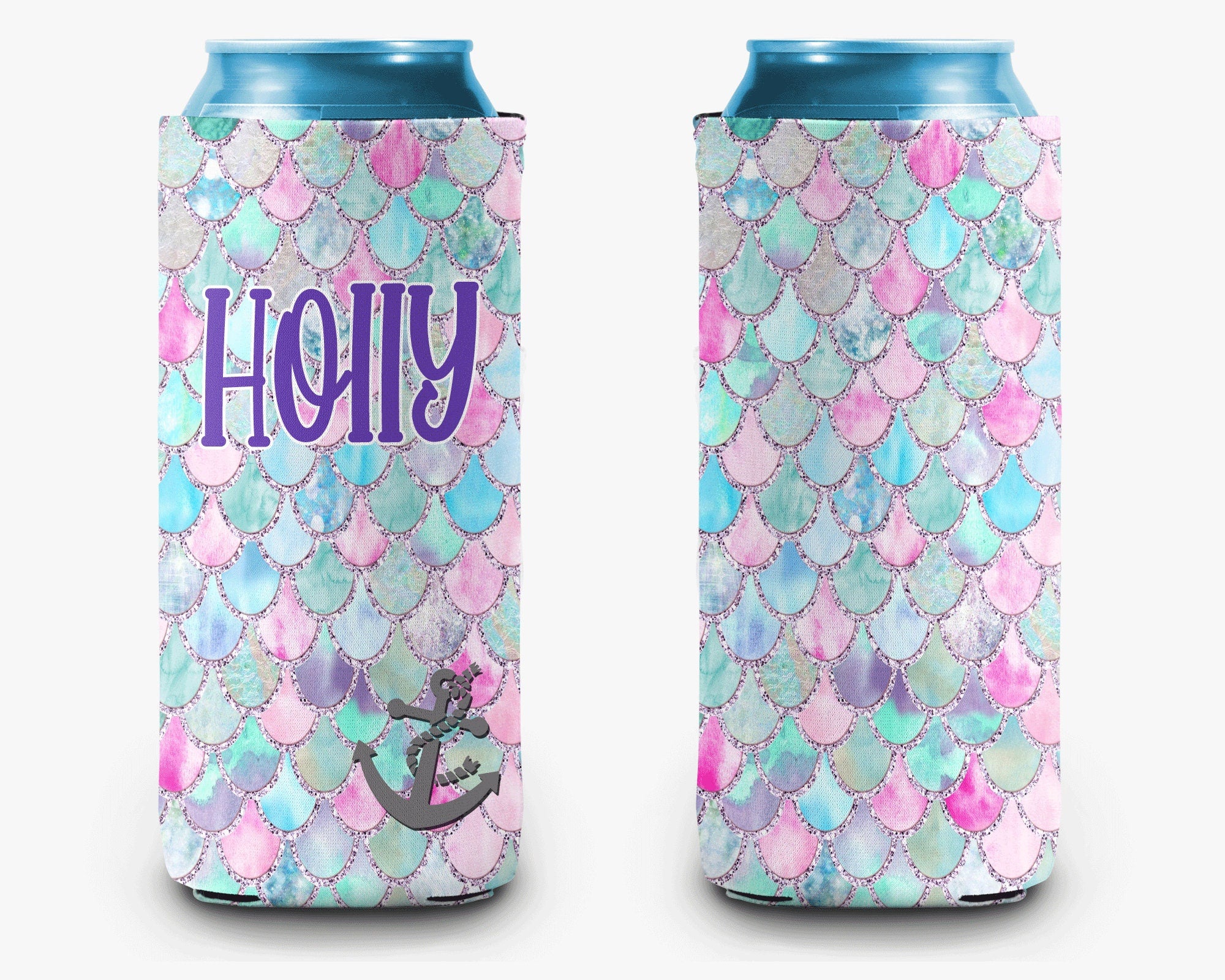 Mermaid Anchor Can Cooler Personalized Can Cooler Sleeve