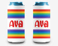 Rainbow Stripe Colorblock Can Cooler Personalized Can Cooler Sleeve