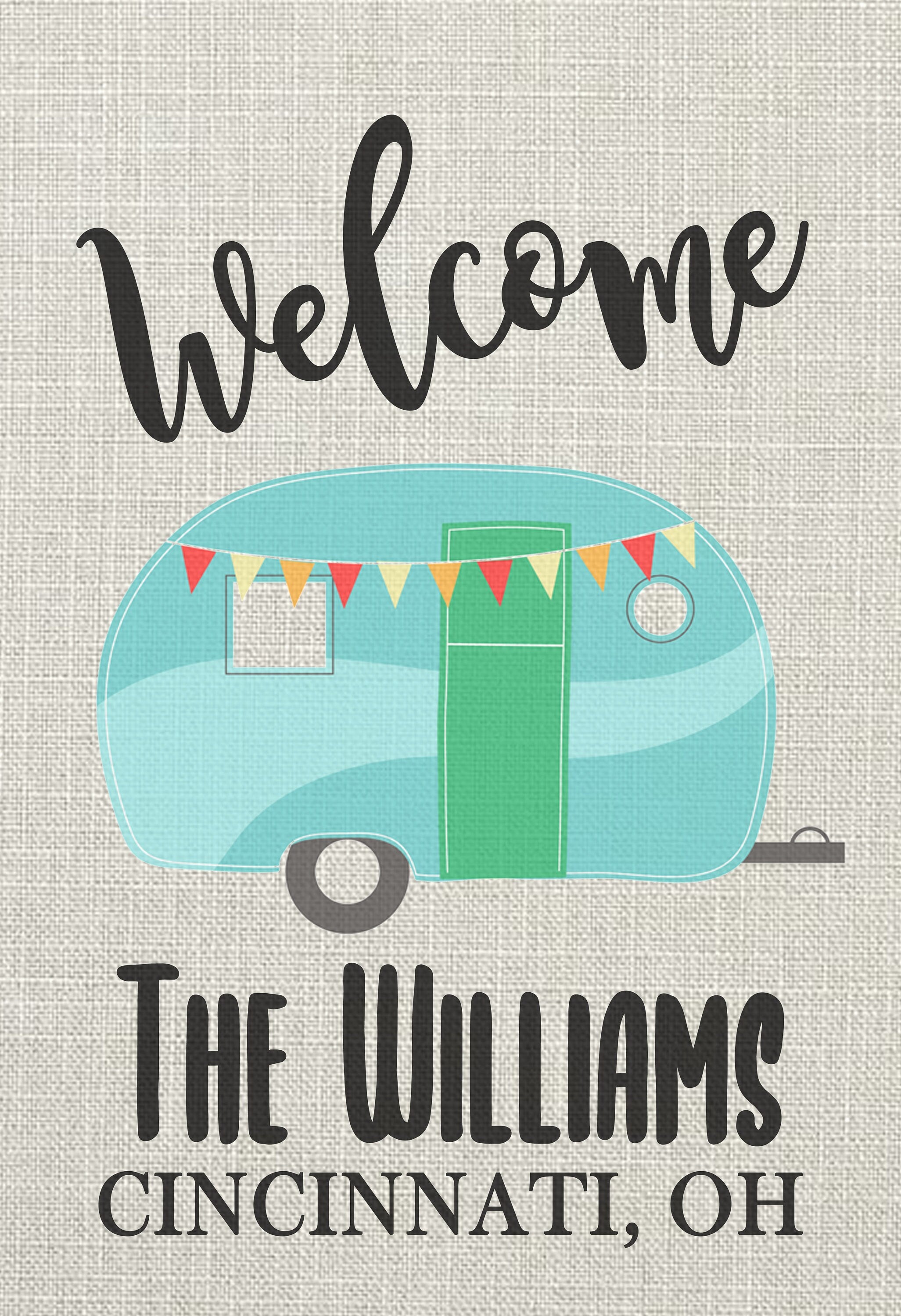 Personalized Camping Custom Garden Flag Camper Flag Garden Flag