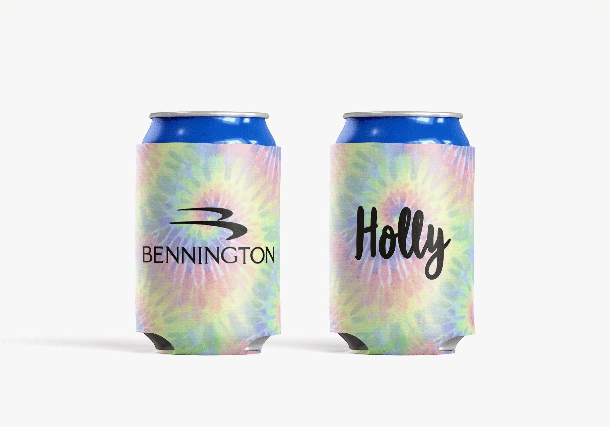 Boat Name Tie Dye Swirl Can Cooler Personalized Can Cooler Sleeve