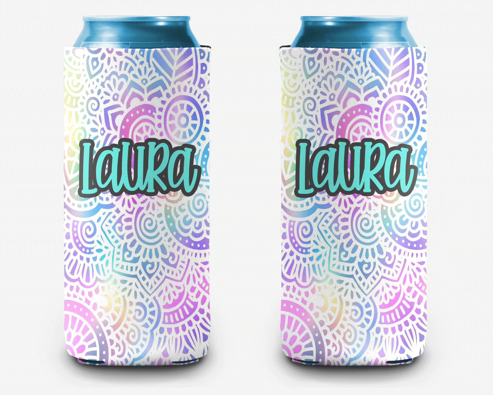 Mandala Tie Dye Can Cooler Personalized Can Cooler Sleeve
