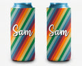 Retro Rainbow Stripe Can Cooler Personalized Can Cooler Sleeve
