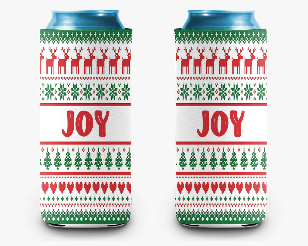 Ugly Christmas Sweater Can Cooler, Holiday Sweater Personalized Can Cooler Sleeve