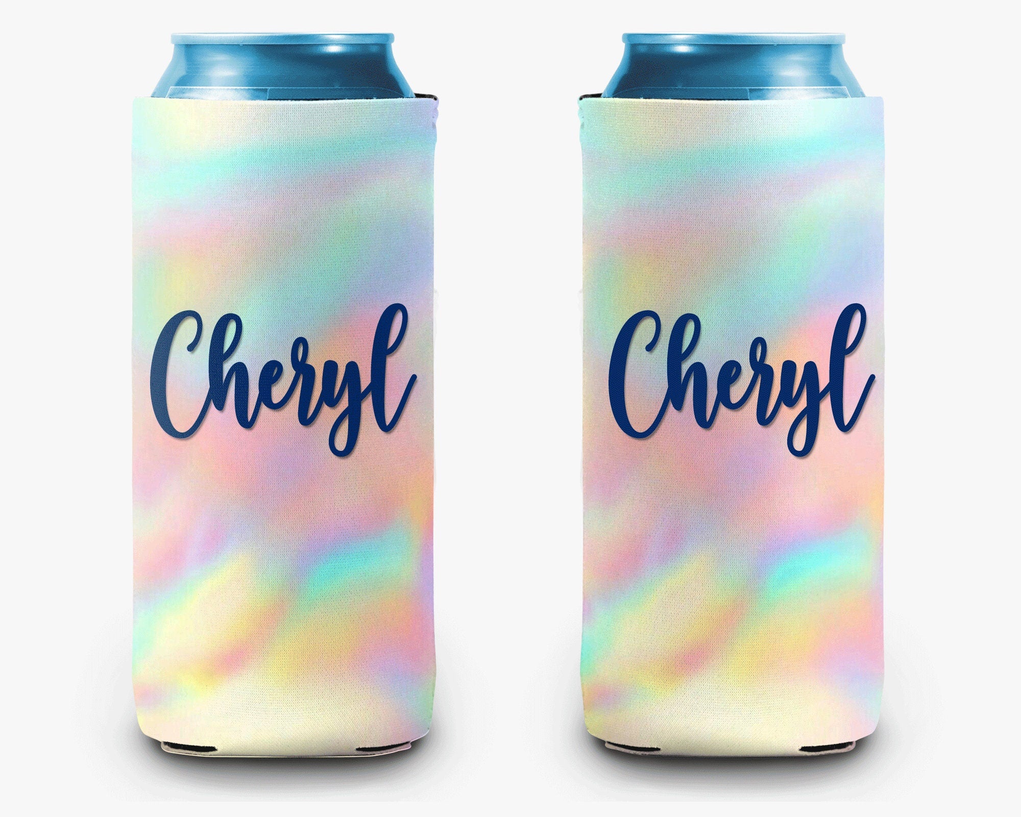 Watercolor Tie Dye Personalized Can Cooler Cozie