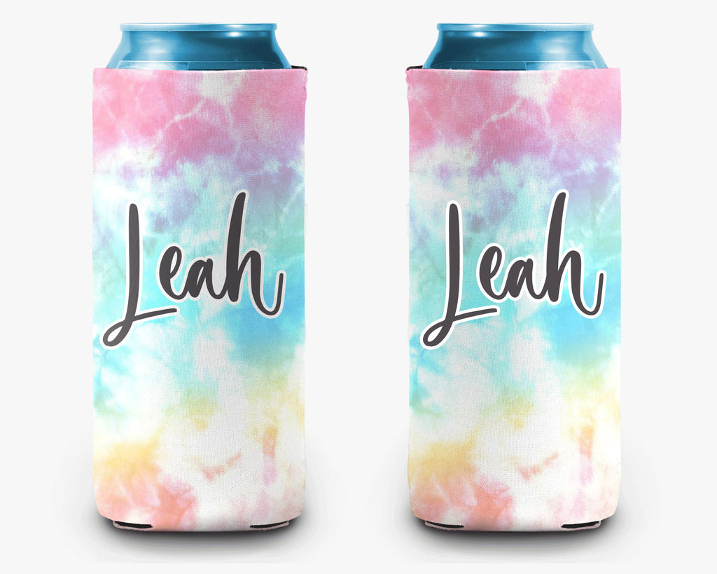 Pastel  Tie Dye Can Cooler Personalized Can Cooler Sleeve