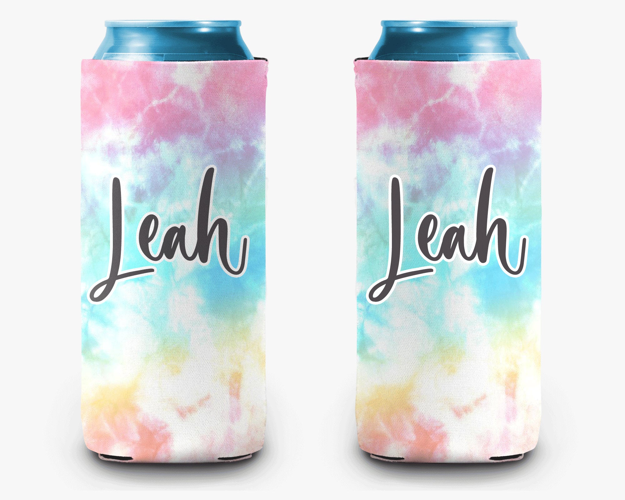Pastel  Tie Dye Can Cooler Personalized Can Cooler Sleeve