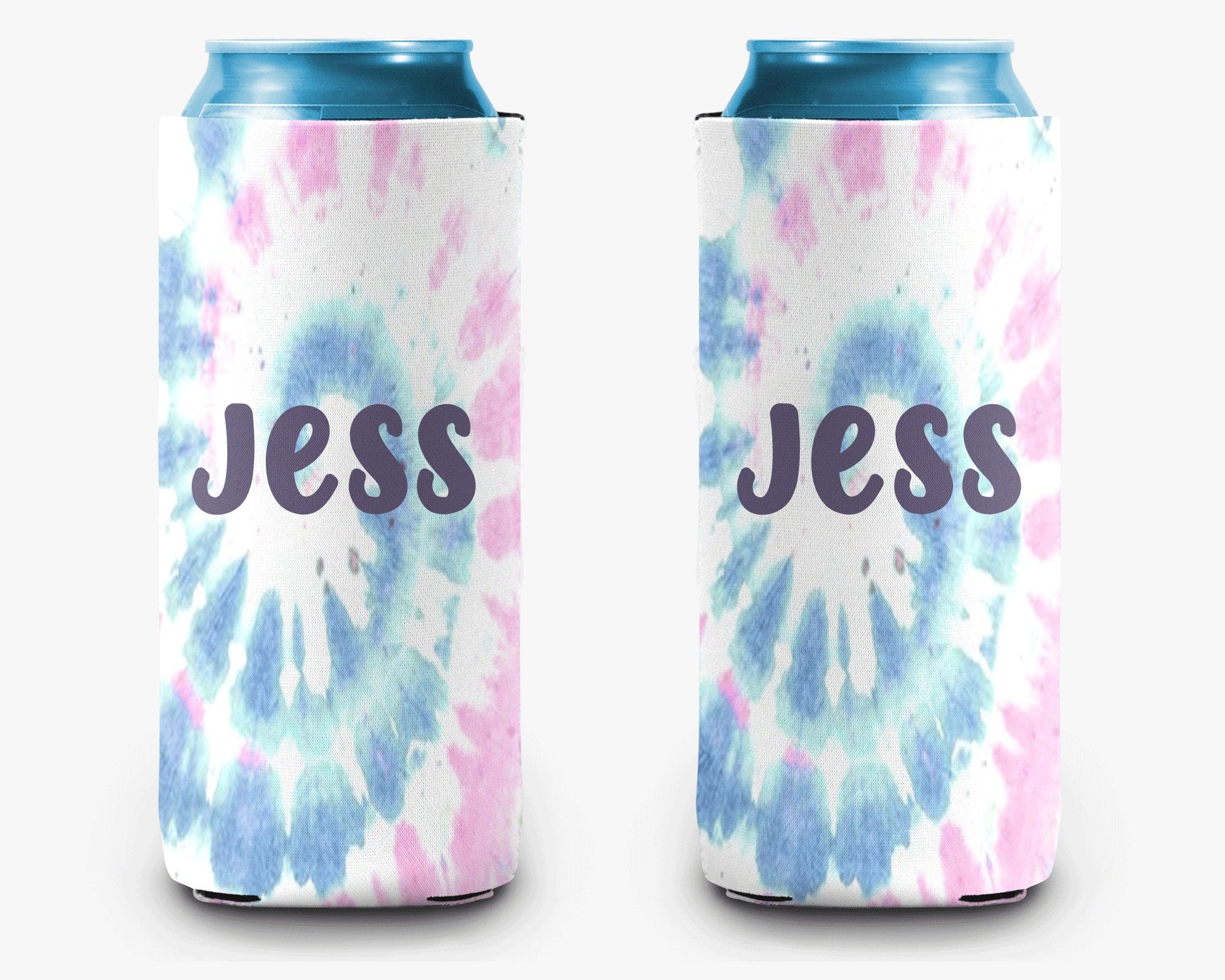 Pastel White Tie Dye Can Cooler Personalized Can Cooler Sleeve