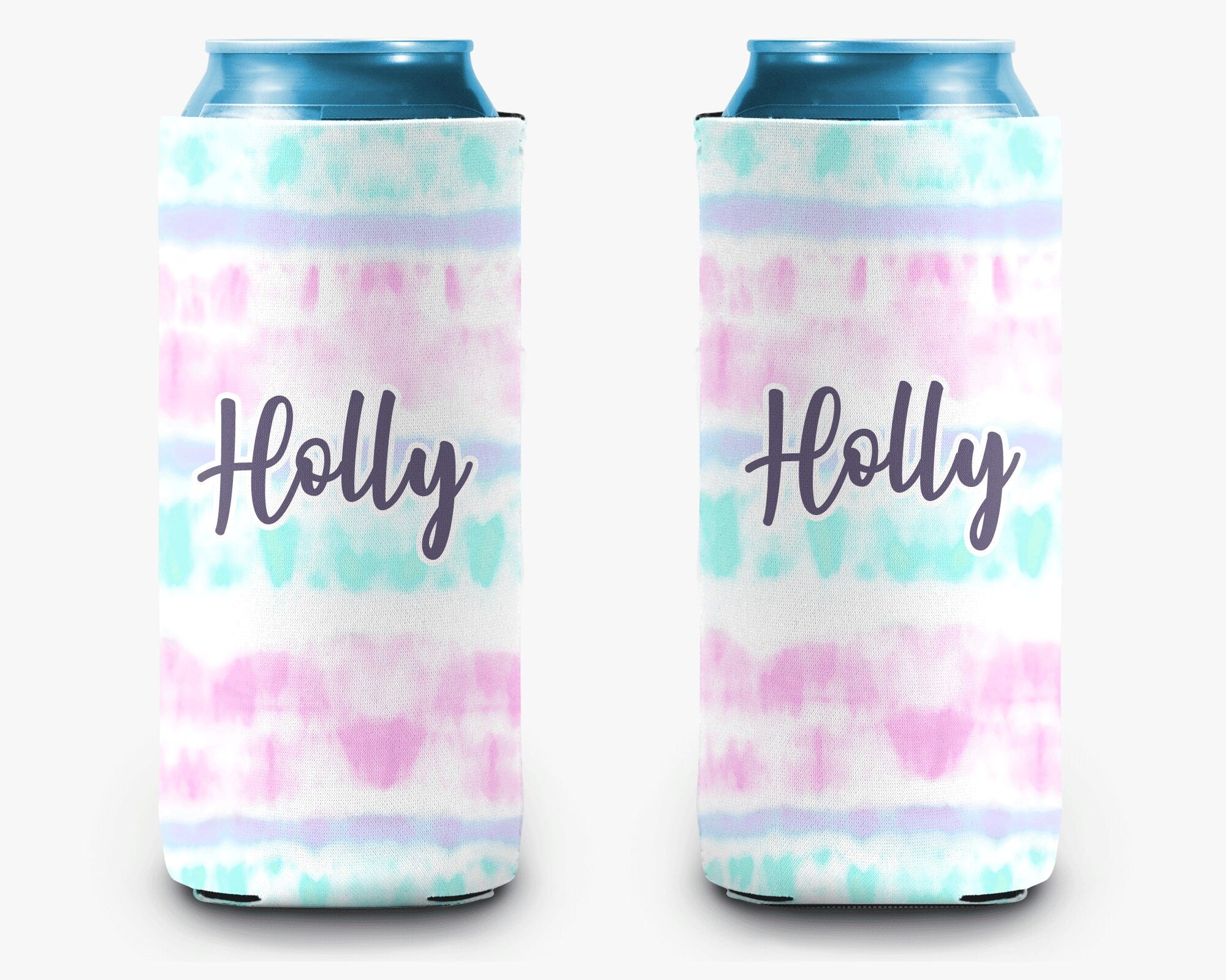 Pastel Stripe Tie Dye Can Cooler Personalized Can Cooler Sleeve