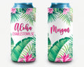 Tropical Floral Can Cooler Hawaiian Luau Event Personalized Can Cooler Sleeve