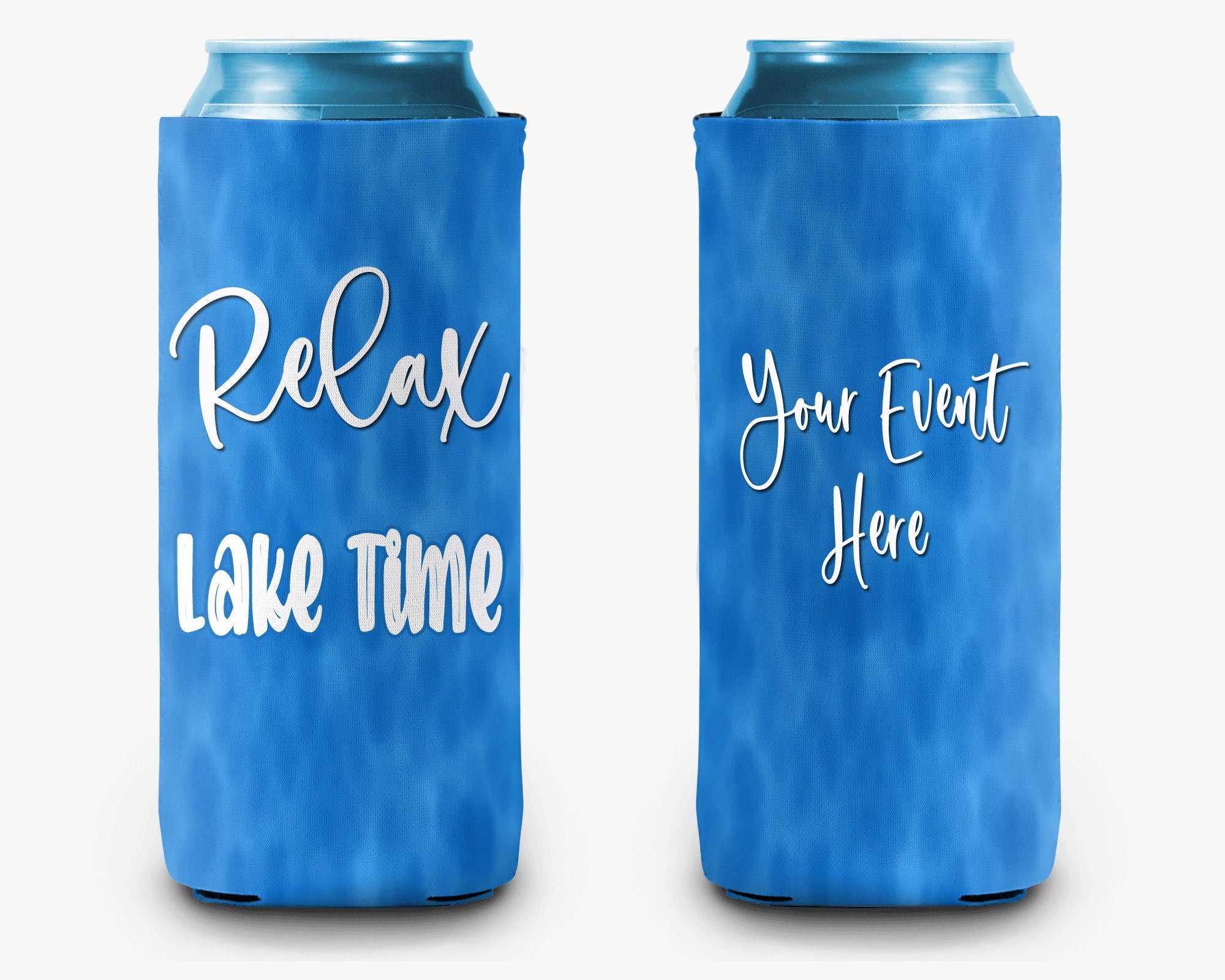 Relax We're On Lake Time Can Cooler Lake Life Personalized Can Cooler Sleeve