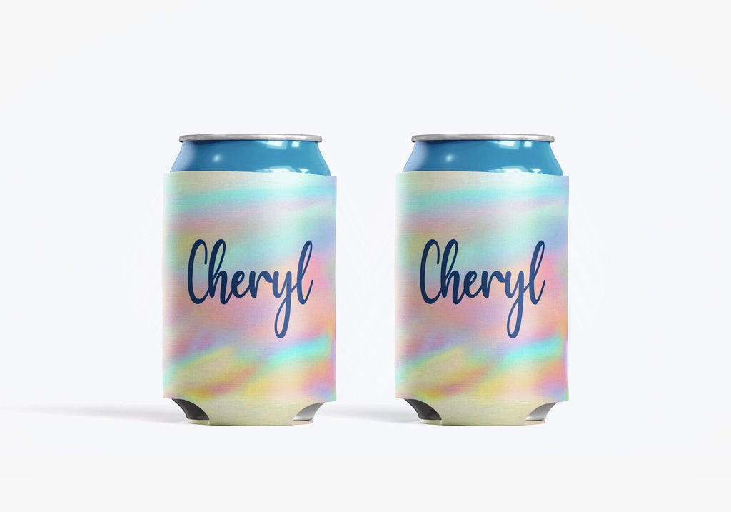 Watercolor Tie Dye Personalized Can Cooler Cozie