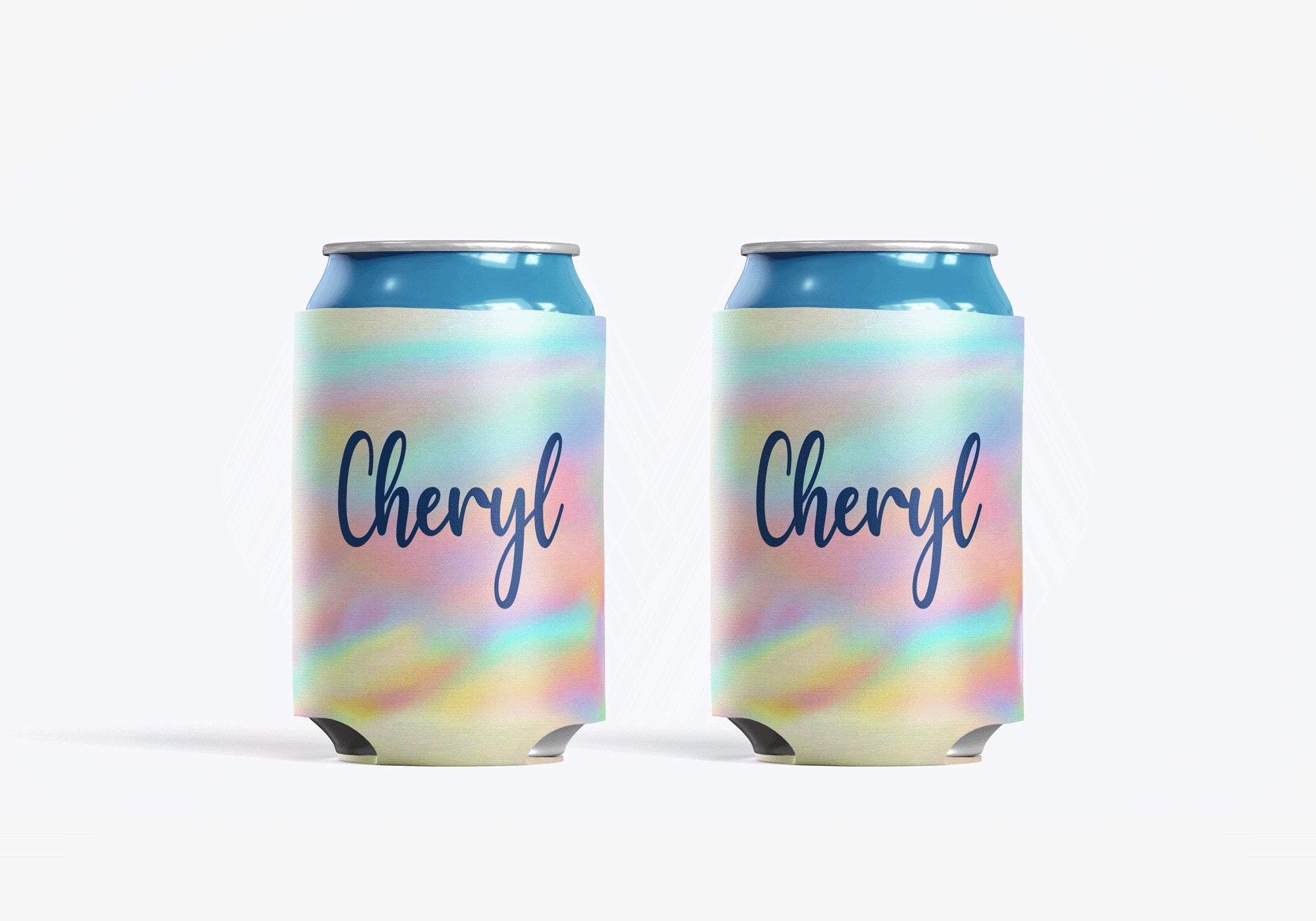 Watercolor Tie Dye Personalized Can Cooler Cozie