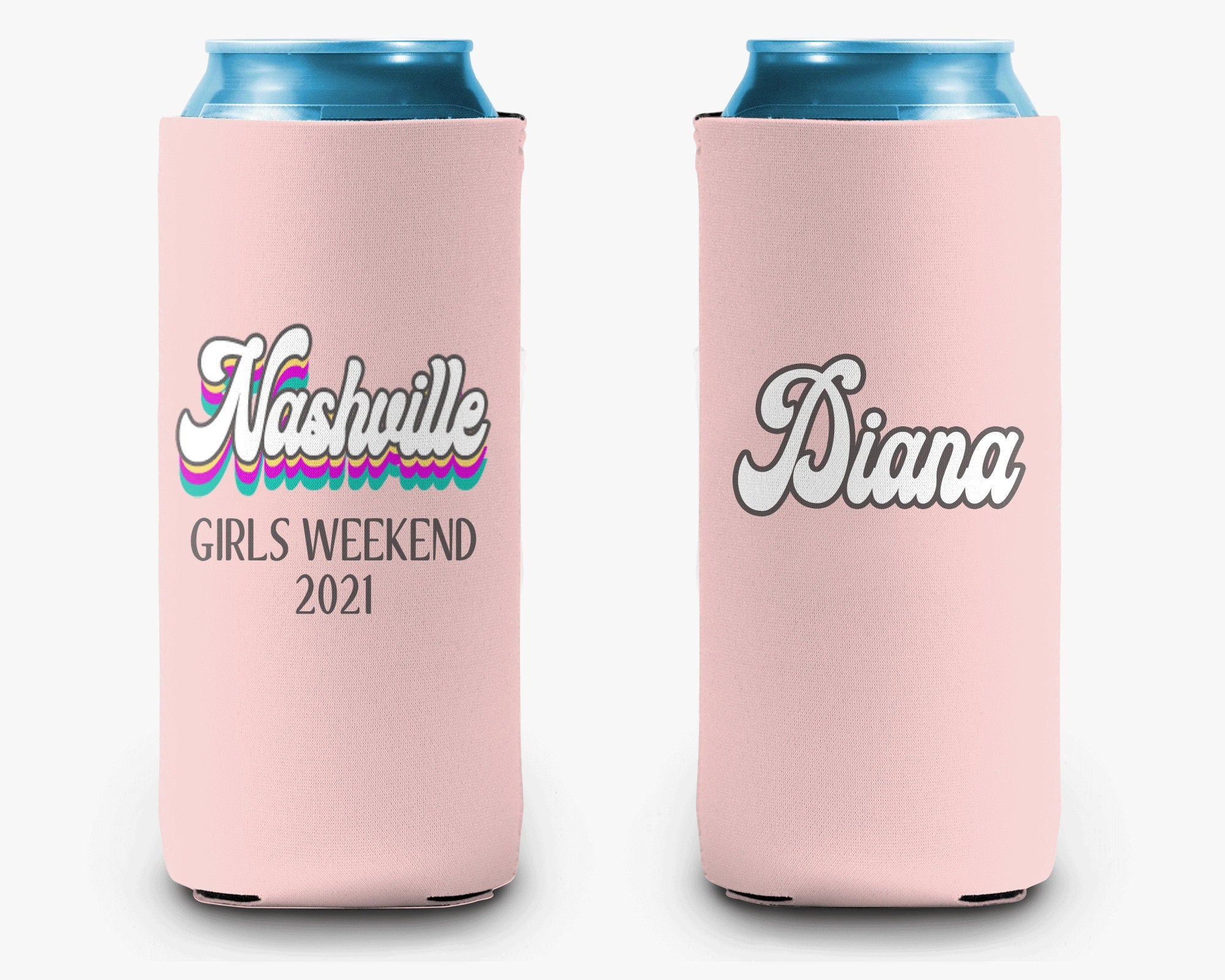 Vacation Event Bachelorette Party Can Cooler Personalized Can Cooler Sleeve