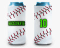Baseball Stitch Diagonal Can Cooler Personalized Team Number Can Cooler Sleeve Slim and Regular Size