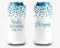 Aqua Confetti Can Cooler Girls Trip Personalized Can Cooler Sleeve