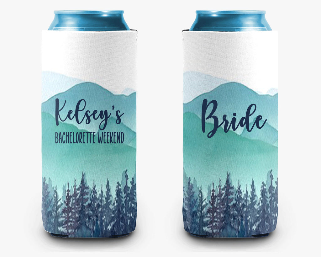 Mountain Bachelorette Party Trip Can Cooler Girls Trip Personalized Can Cooler Sleeve