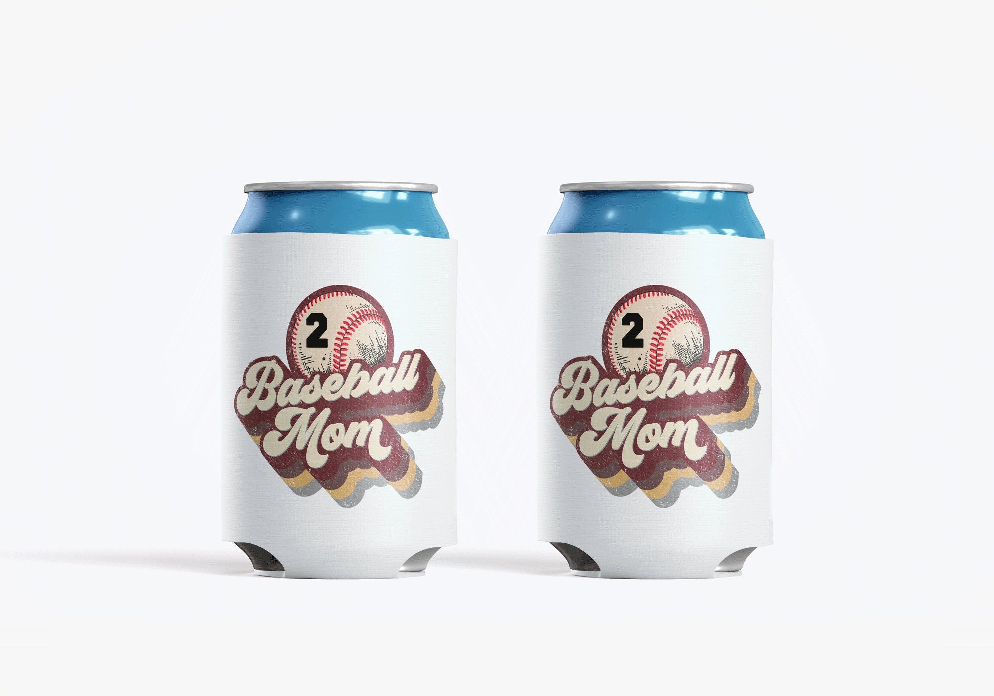 Baseball Mom Maroon Gold Can Cooler Personalized Number Can Cooler Sleeve Slim and Regular Size
