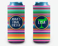 Fiesta Stripe Can Cooler Bachelorette Trip Personalized Can Cooler Sleeve