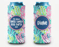 Tropical Reef Pool Party Can Cooler Party Huggers Bachelorette Trip Personalized Can Cooler Sleeve