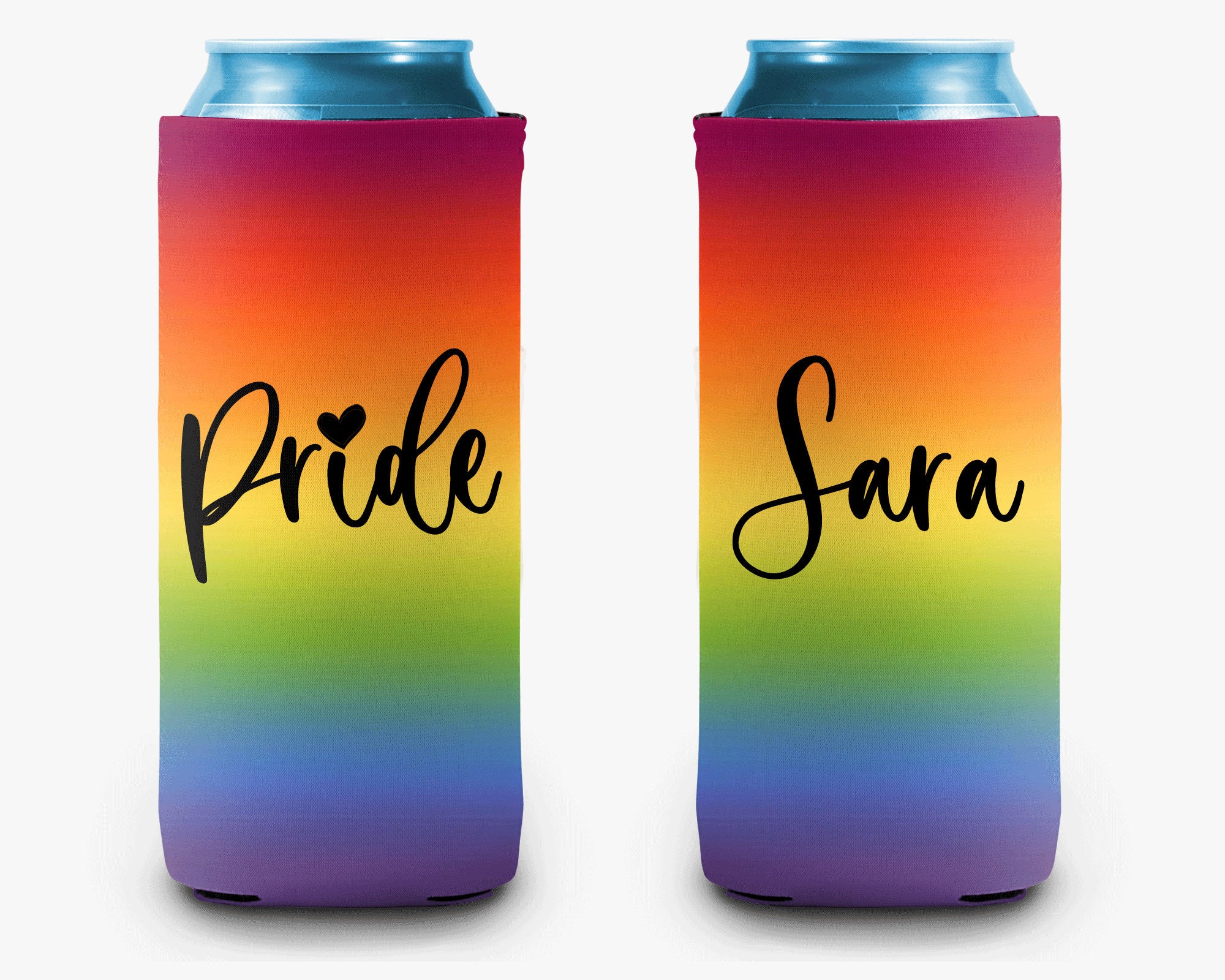 Rainbow Ombre Can Cooler Personalized Pride Month Can Cooler Sleeve