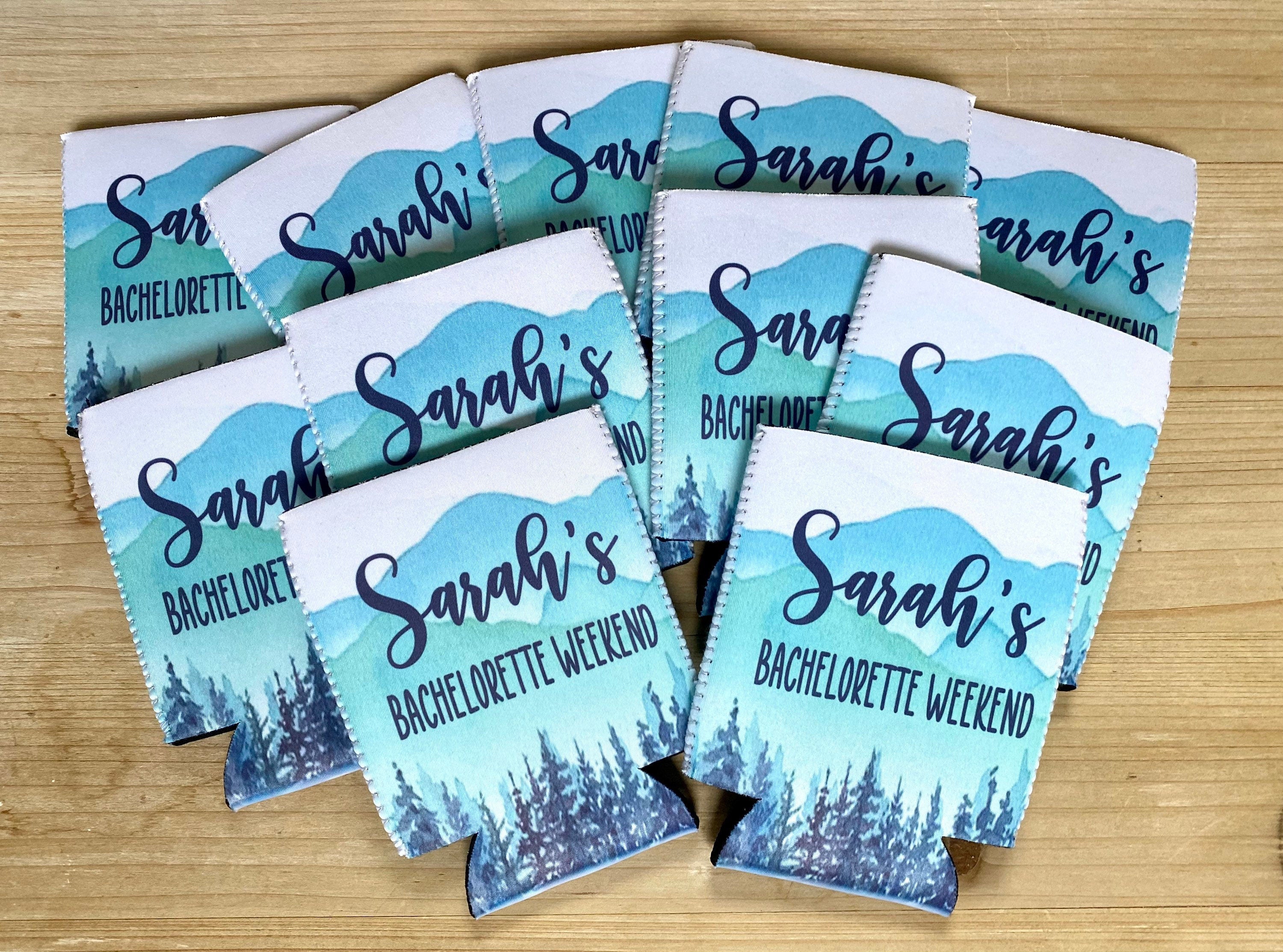 Mountain Bachelorette Party Trip Can Cooler Girls Trip Personalized Can Cooler Sleeve