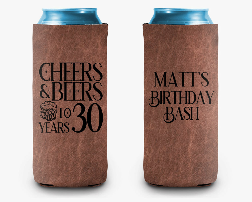 Cheers & Beers Birthday Can Cooler Party Huggers Personalized Can Cooler Sleeve