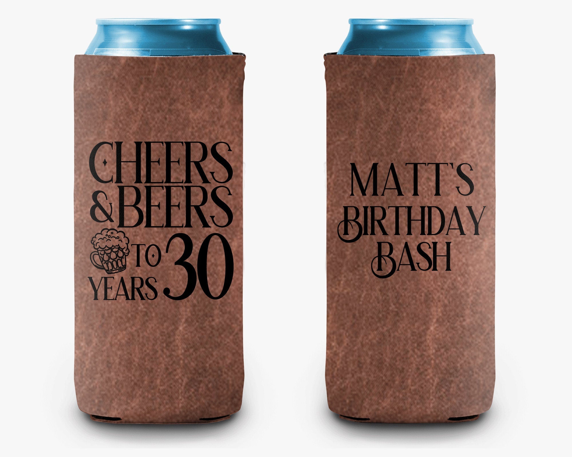 Cheers & Beers Birthday Can Cooler Party Huggers Personalized Can Cooler Sleeve