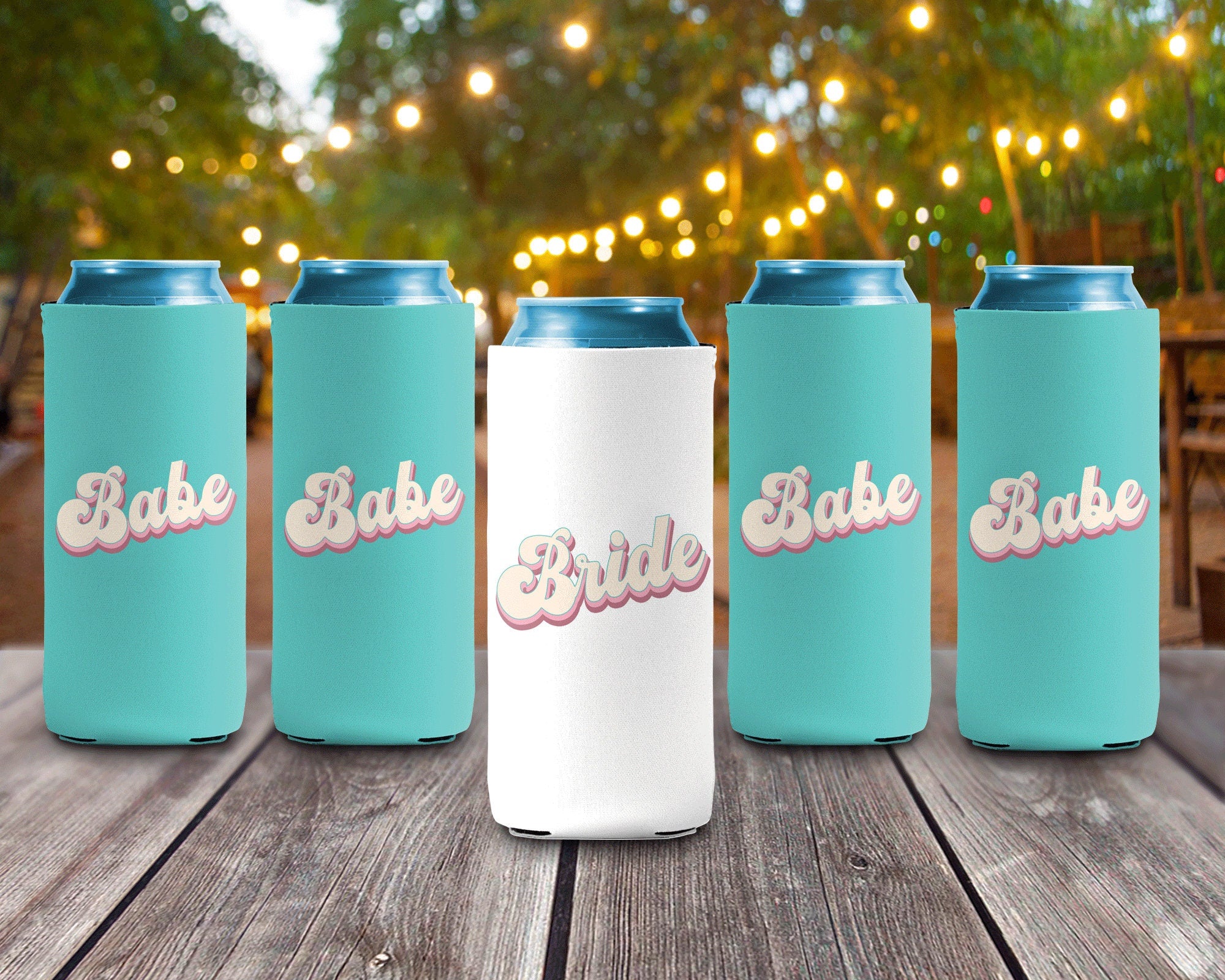 Bride Babe Bachelorette Party Can Cooler Bridal Party Personalized Can Cooler Sleeve