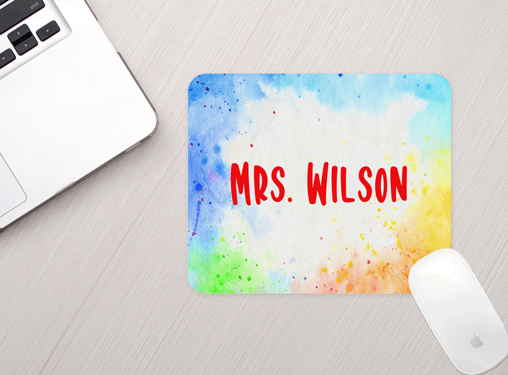 Personalized Paint Splatter Mouse Pad Personalized Teacher Mousepad
