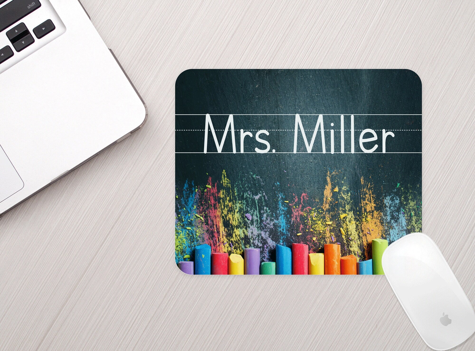 Personalized Chalkboard Mouse Pad Personalized Teacher Mousepad