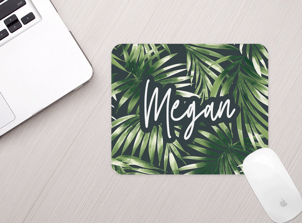 Personalized Palm Leaves Mouse Pad Personalized Tropical Mousepad