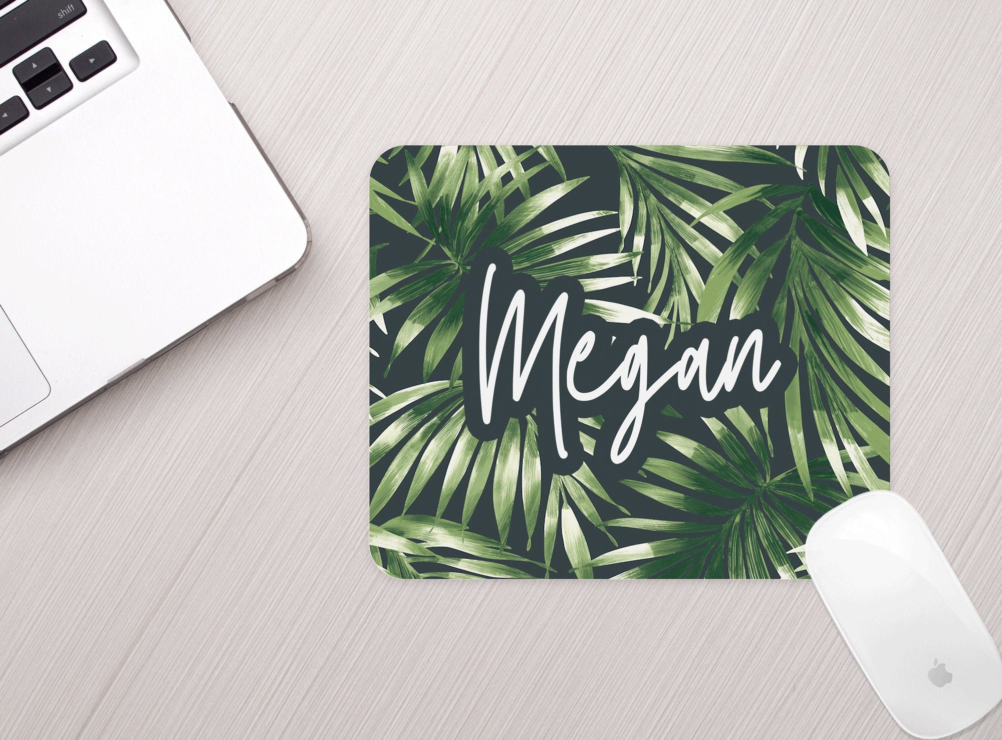 Personalized Palm Leaves Mouse Pad Personalized Tropical Mousepad