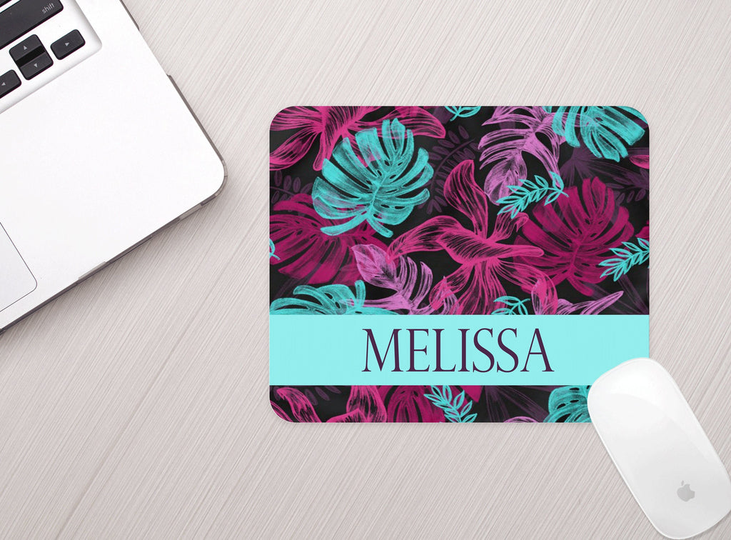 Personalized Tropical Garden Mouse Pad Personalized Palm Mousepad