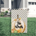Fall Pumpkin Polka Dot Personalized Garden Flag