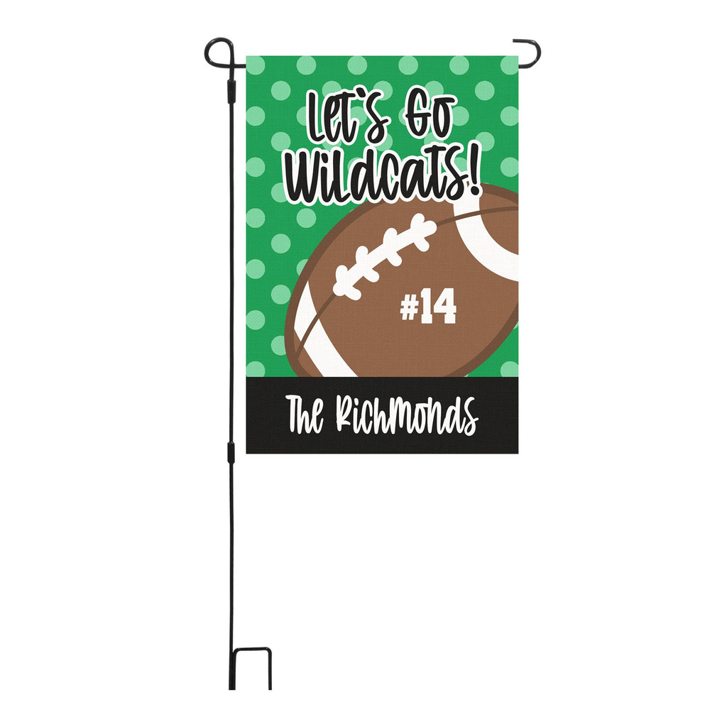 Football Green Polka Dot Personalized Garden Flag Custom Football Flag Garden Flag