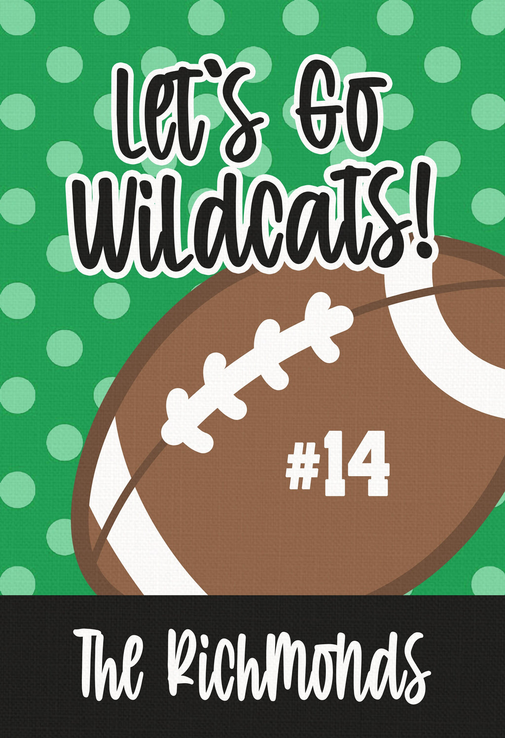 Football Green Polka Dot Personalized Garden Flag Custom Football Flag Garden Flag