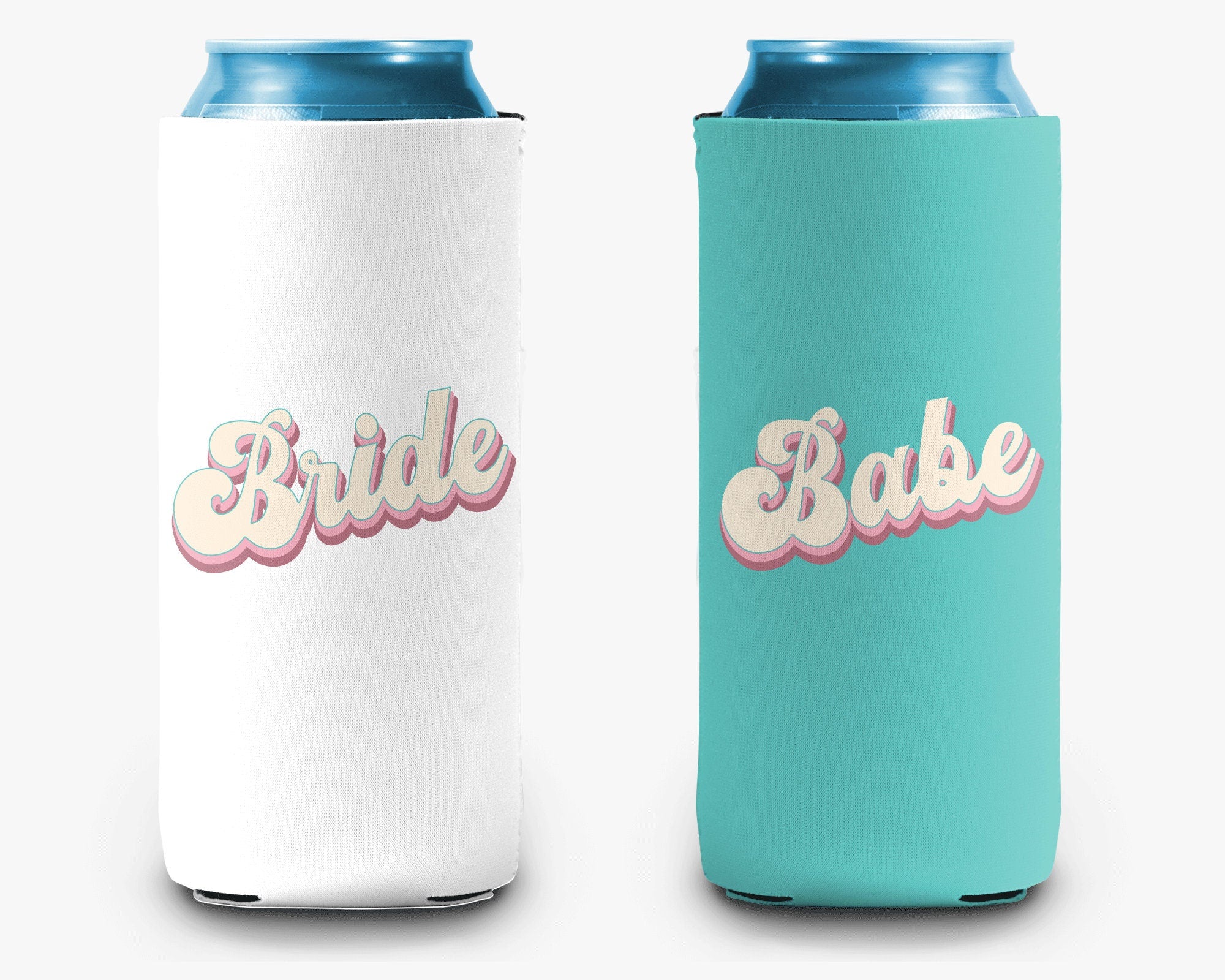 Bride Babe Bachelorette Party Can Cooler Bridal Party Personalized Can Cooler Sleeve