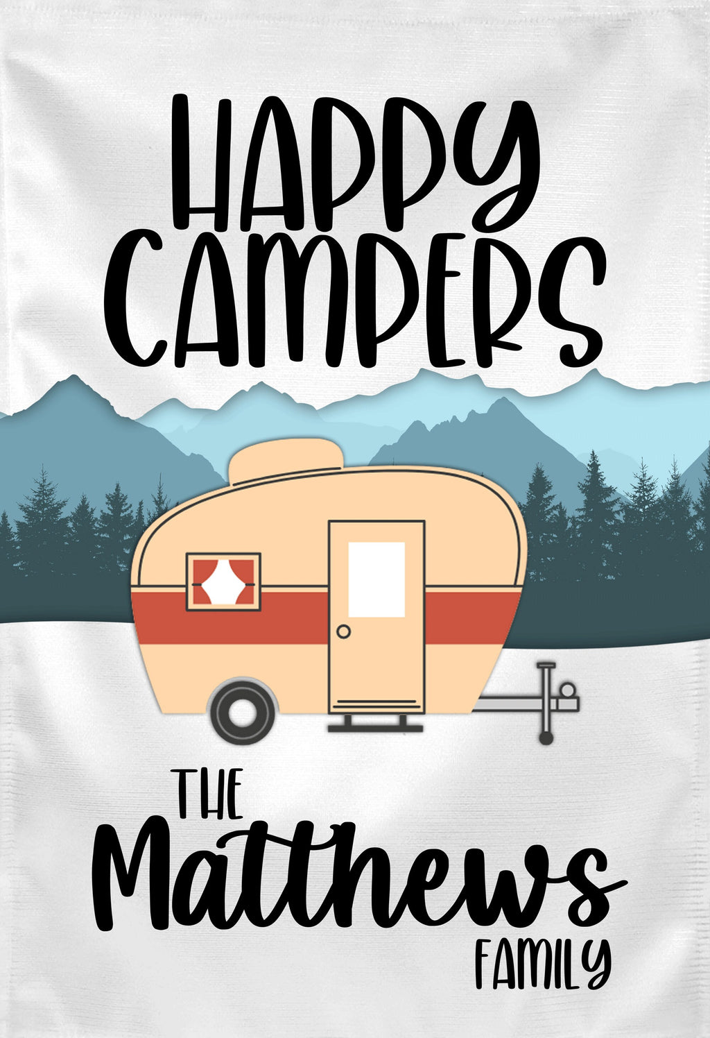 Happy Campers Personalized Custom Garden Flag Camper Flag Garden Flag