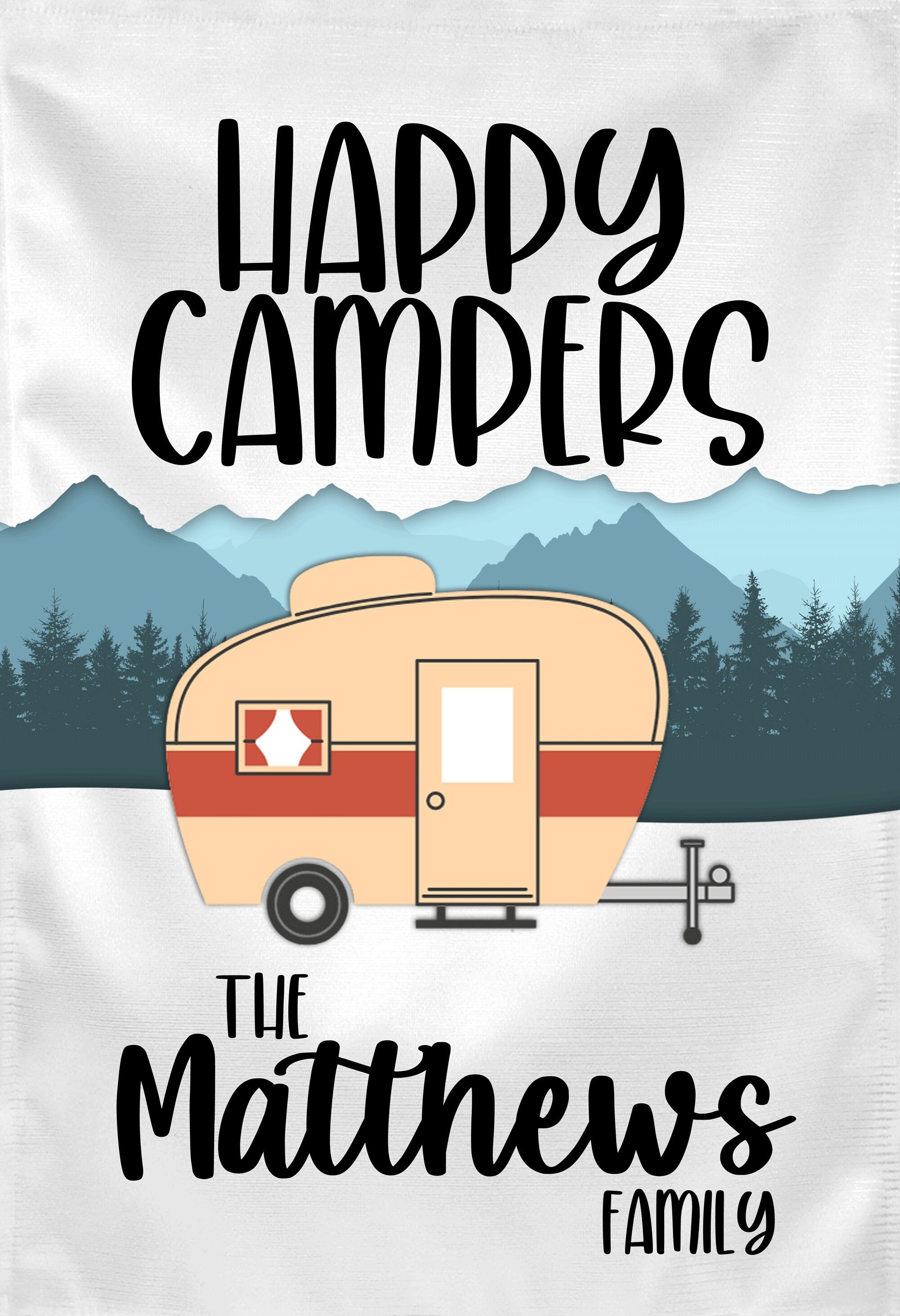 Happy Campers Personalized Custom Garden Flag Camper Flag Garden Flag