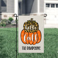 Hello Fall Personalized Double Pumpkin Garden Flag, Fall Yard Flag, Welcome Fall Garden Flag