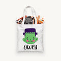 Personalized Frankenstein Trick or Treat Bag, Personalized Halloween Bag ,Custom Kids Halloween Bag