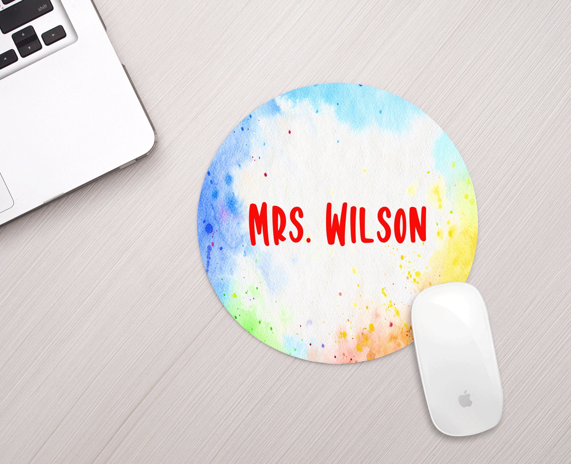 Personalized Paint Splatter Mouse Pad Personalized Teacher Mousepad