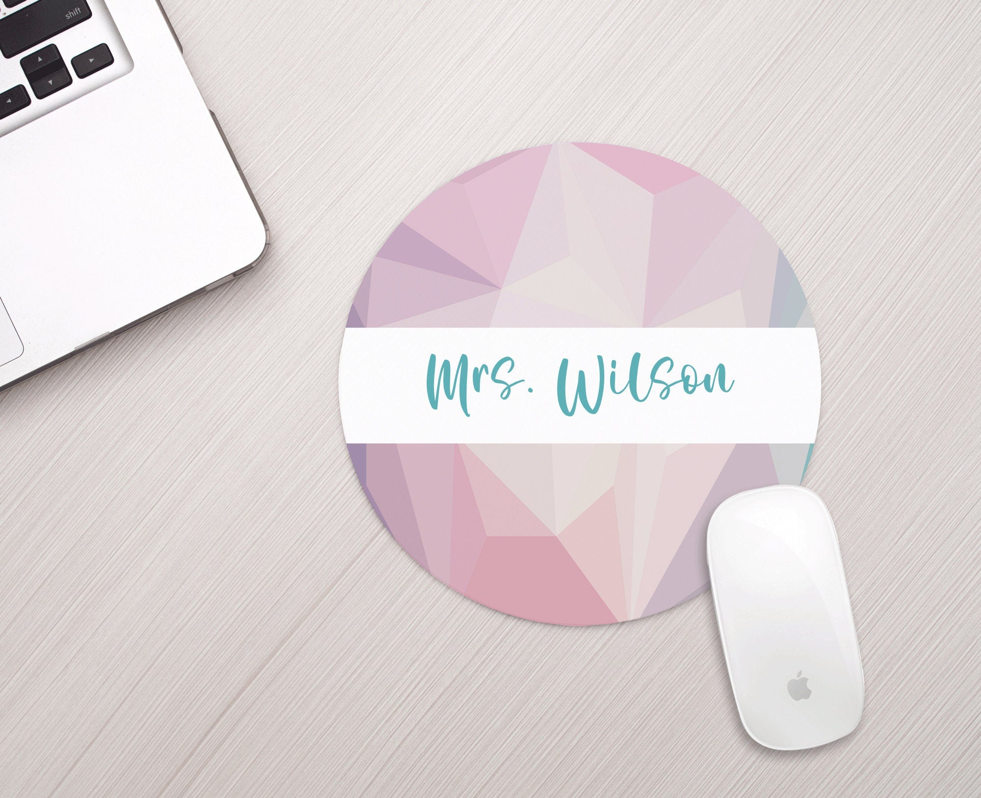 Personalized Multi-Color Geometric Prism Mouse Pad Personalized Mousepad