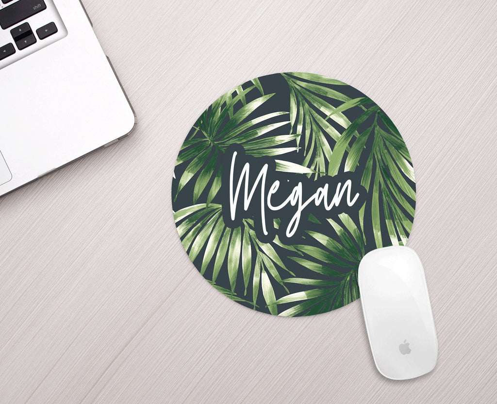 Personalized Palm Leaves Mouse Pad Personalized Tropical Mousepad